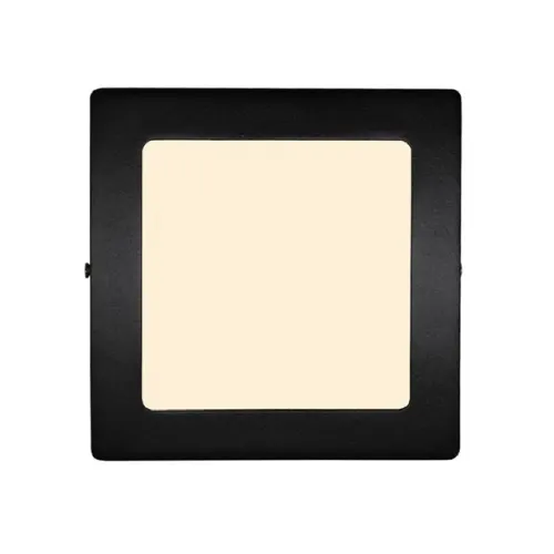 Plafon Led de Sobrepor Quadrado Preto 12w Moldura - LED BRANCO QUENTE (3000K)