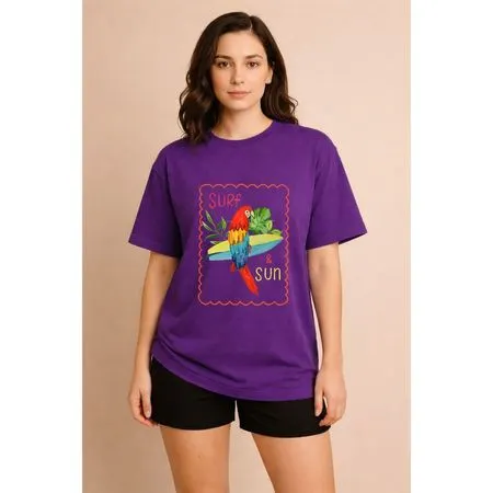 Camiseta Camisa Verão Feminina Camisa 100% Algodão