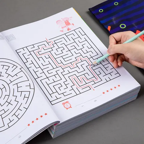Livro de Jogos de Labirinto para Crianças com 32 Páginas para Treinamento de Concentração, Desenvolvimento de Inteligência, Brinquedos de Educação Infantil e Crianças