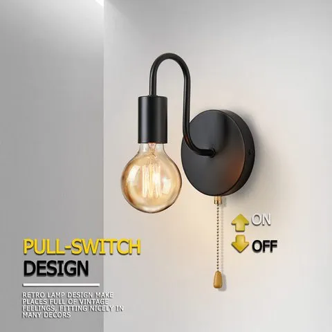 Nordic industrial lâmpada de parede ferro preto e27 iluminação interior cabeceira banheiro quarto lâmpada arandela luminária parede decoração