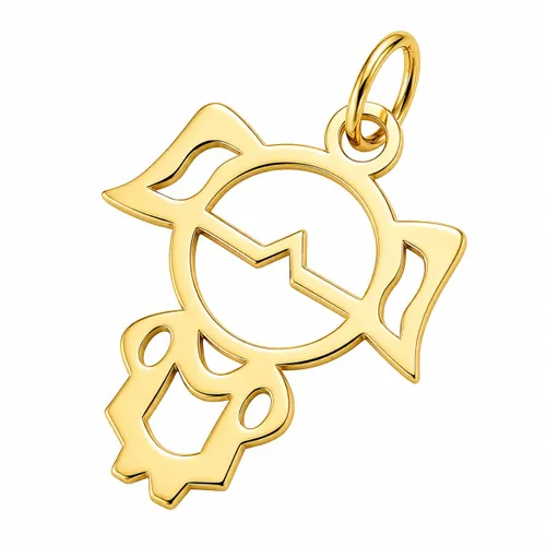 Pingente Menina Vazado 2 cm em Ouro 18K