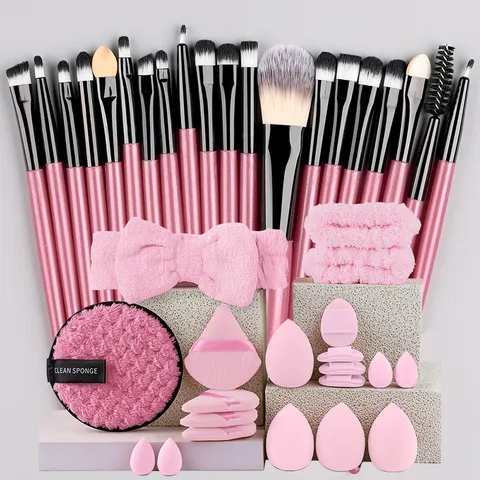Conjunto de Pincéis de Maquiagem 20 Peças Kit de Pincéis Macios e Fluffy para Sombra de Olhos, Base, Pó, Iluminador, Ferramenta de Beleza para Iniciantes