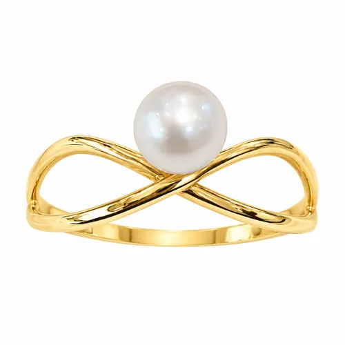 Anel Infinito com Pérola em Ouro 18K
