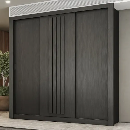 Guarda Roupa Casal 3 Portas Doha Carraro Preto Touch