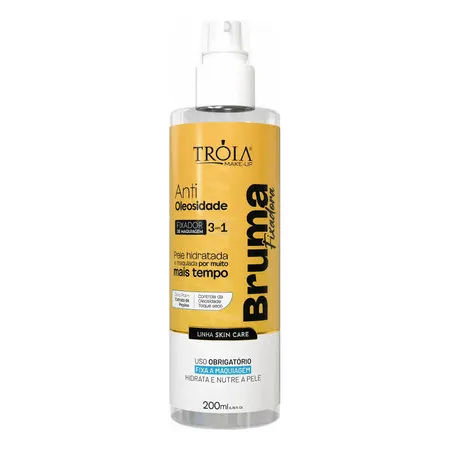 Bruma Fixadora 3 em 1 Antioleosidade 200ml - Fixador de Maquiagem -Tróia Make Up