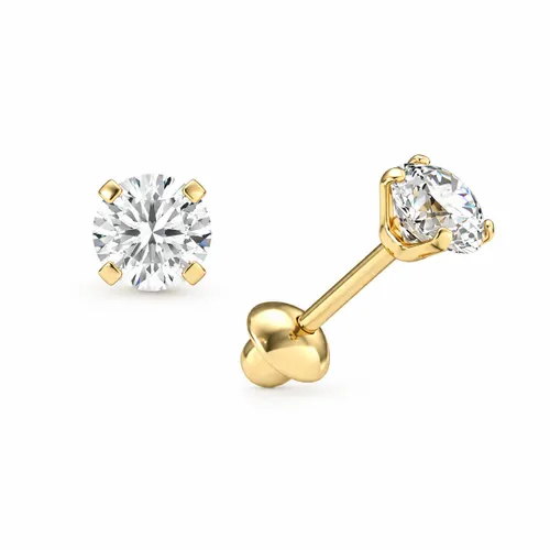 Brinco de 3,5 mm Zircônia em Ouro 18K