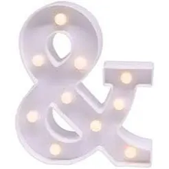 Luminária Decorativa Led Letra & (e Comercial) Branca 22cm Branco Luz Branco Quente