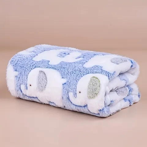 Cobertor de flanela para animais de estimação, macio e aconchegante, elefante de desenho animado, para cães e gatos, filhotes e gatinhos, tamanho universal, presente de natal