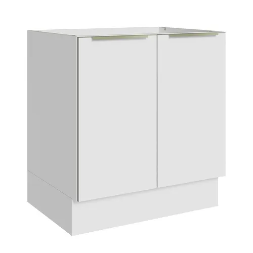 Balcão de Cozinha 70 x 60 cm 2 Portas (Sem Tampo) Branco/Branco Veludo Lux Madesa