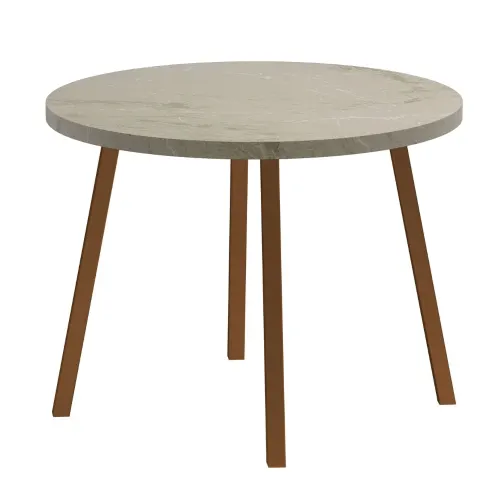 Mesa de Jantar 4 Lugares Redonda 99cm Stellar Carraro Petra