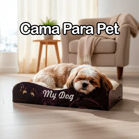 Cama para Pet em MDF Tipo Sofá Multiuso para Gato Cachorro PERSONALIZADO