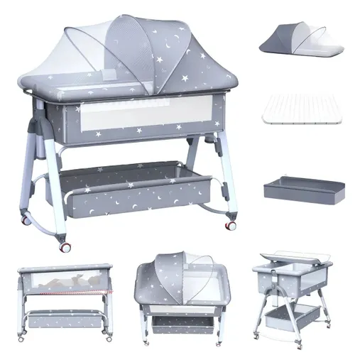 Berço Co-sleeper Multifuncional Portátil com Mosquiteiro