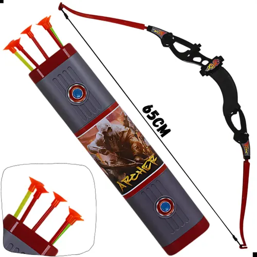Arco e Flecha Brinquedo Infantil com Bolsa Aljava Lançador + Dardos