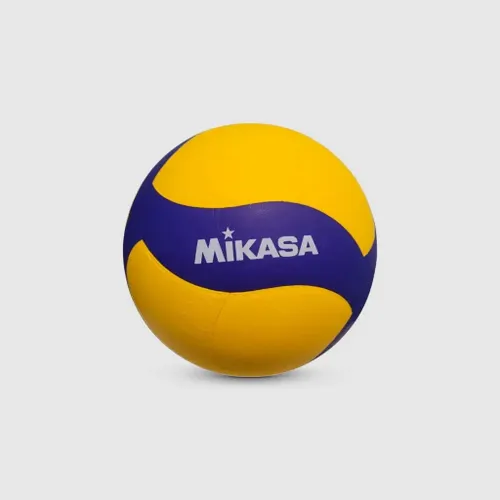 Bola de vôlei de Quadra V335W Feita de material Sintético Laminado Tamanho 5 cor Branco Amarelo e Azul MIKASA
