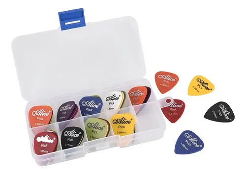 Kit 50 Palhetas Alice Guitarra Violão Baixo ABS Espessuras Diversas