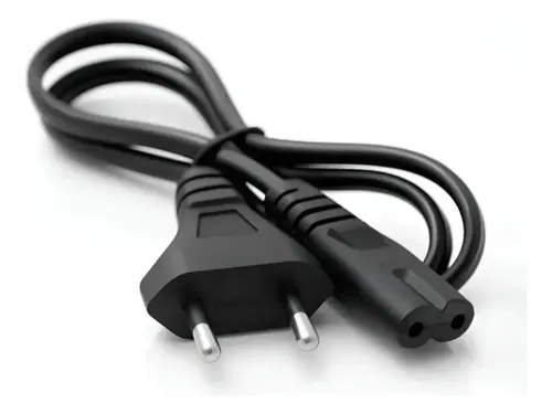 Cabo de Força Tipo 8 IEC C7 Bivolt Bipolar 1,5M Plug 2 Pinos Desktop Notebook Monitor Videogame Smart TV Fonte Energia Universal Conexão Segura PS4 PS5 Eletric Teck