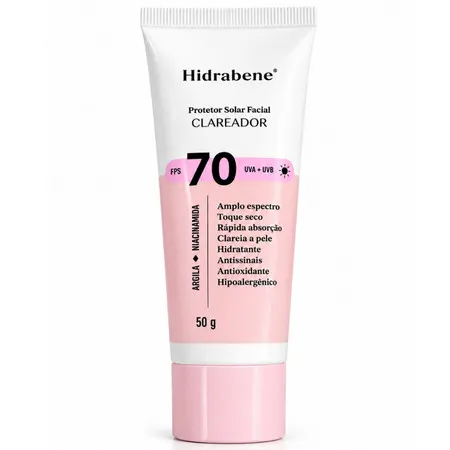 Protetor Solar Facial Hidrabene FPS 70 Toque Seco - 50g