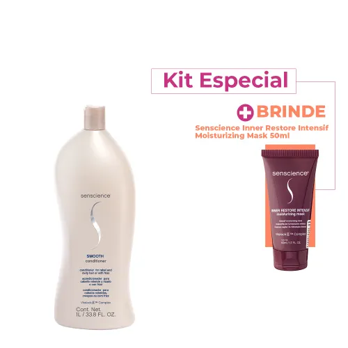 Kit Senscience Smooth Condicionador Litro e Inner Restore Intensif (2 Produtos)