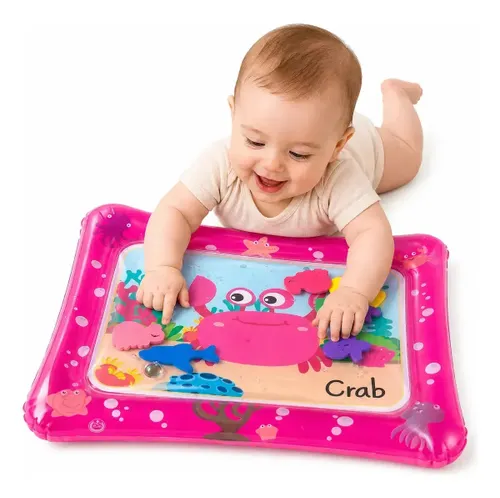 Tapete de Atividades para Bebes Almofada de Água Inflável Interativo Aquário Sensorial Fundo do Mar Rosa Tsc Shop