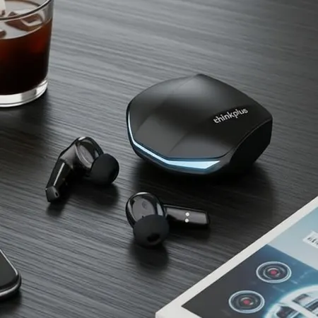 Lenovo GM2 Pro Fones de Ouvido Gamer Bluetooth 5.4, Ultra Baixa Latência, À Prova d'Água, HiFi Estéreo com Microfone HD