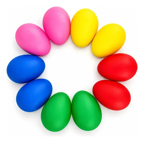 Kit 10 Ovinho Ganzá Maraca Percussão Chocalho