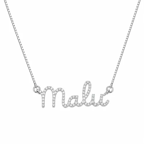 Colar Malu 45 cm Cravejado com Moissanite em Prata