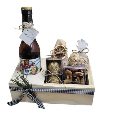 Box Cerveja Queijo Brie e Petiscos