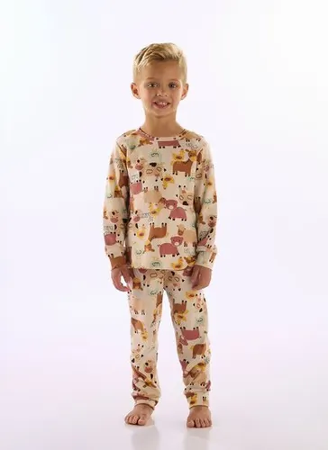 Pijama Unissex Infantil Estampado Bege