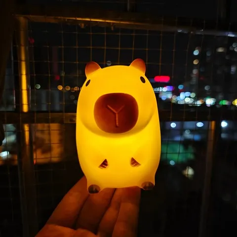 Luminária Noturna de Capivara Fofa em Silicone, Criativa, para Decoração de Quarto, Presente de Aniversário, Liquidação