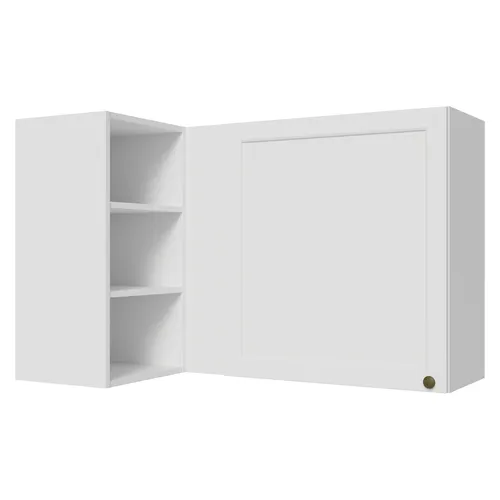 Armário Aéreo de Canto para Linha 60 cm de Profundidade Branco Vik Madesa