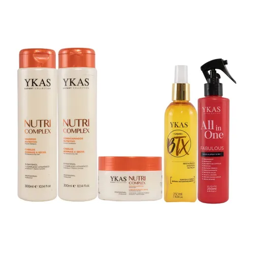 Kit Ykas Nutri Complex Trio Pequeno + Botox Capilar Líquido + Fabulous All In One