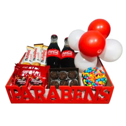 Cesta Aniversário Chocolates e Doçuras