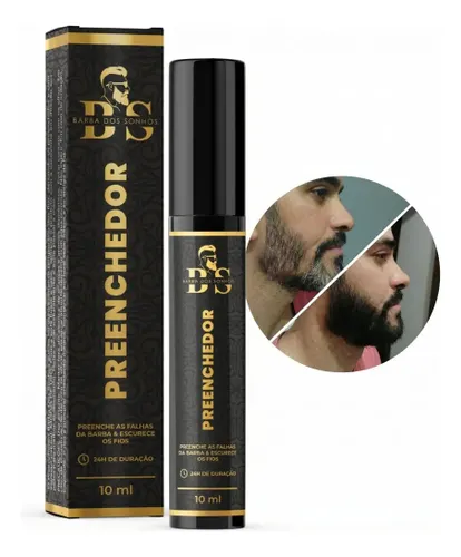 Escurecedor Preenchedor de Barba Preenche Falhas 10ml Preto