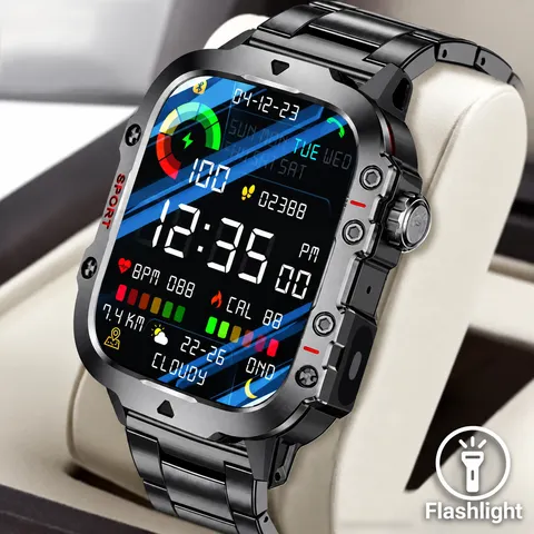 Relógio Inteligente Militar G.L Wear H12 e Q11 para Homens, Monitor de Fitness para Esportes ao Ar Livre, Monitor de Saúde, Chamada Bluetooth, Smartwatch