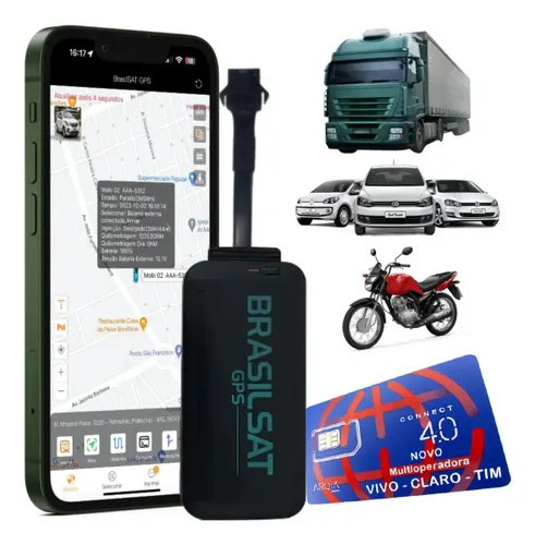 Rastreador Veicular com Bloqueador com Aplicativo e Chip M2m Preto