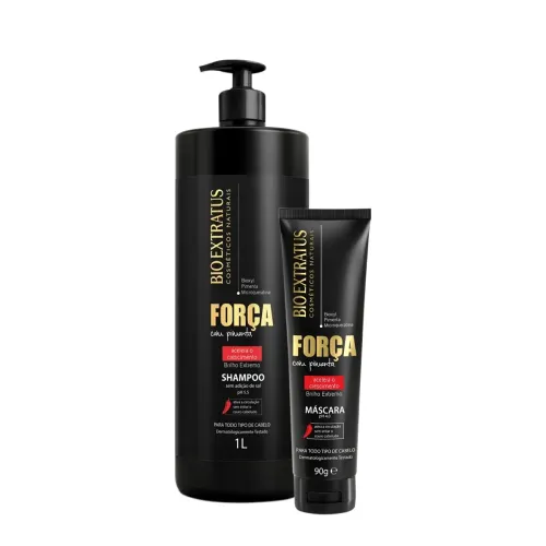 Kit Bio Extratus Força com Pimenta Shampoo Litro e Máscara P (2 Produtos)