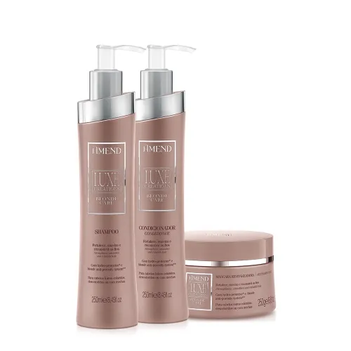 Kit Amend Luxe Creations Blonde Care Shampoo Condicionador e Máscara 250ml