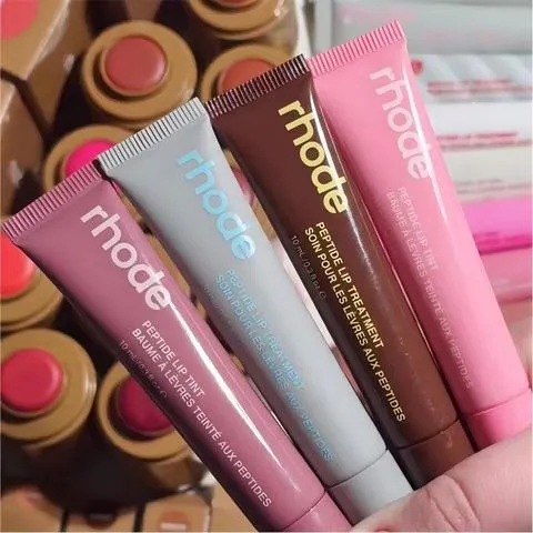 Rhodeskin Gloss Labial e Bálsamo Labial de Primavera: Suaviza Linhas, Nutre Duradouramente, Cuidado Diário Feminino, Maquiagem Hidratante, Blush para Meninas