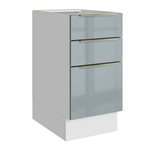 Balcão de Cozinha 40 x 60 cm 3 Gavetas (Sem Tampo) Branco/Cinza Lux Madesa
