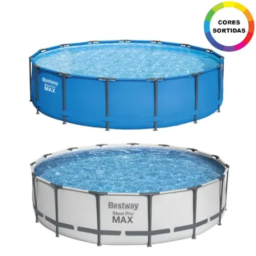Piscina Estruturada Bestway Steel Pro Max 14970 Litros com Filtro Escada Capa