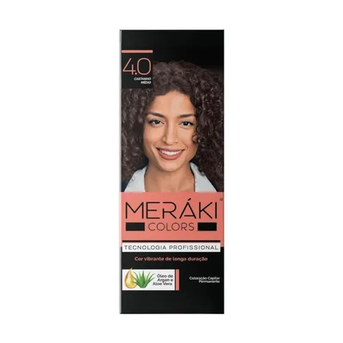 Kit Tintura Meráki Color Castanho Médio 4.0 125gr