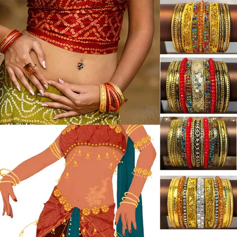 Pulseira para dança do ventre, joias, acessórios, joias de estilo étnico, tanto exóticas quanto clássicas, pulseira para dança indiana, artigos de dança para mulheres.