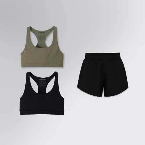 Kit Presente Treino Feminino 2 Top Fitness e 1 Short Serotonin
