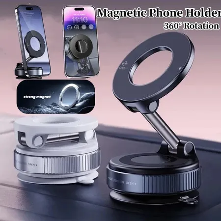 360 ° Suporte Magnético Forte para Telefone Carro , Design Dobrável , Vácuo Ajustável/Mesa/Uso Universal