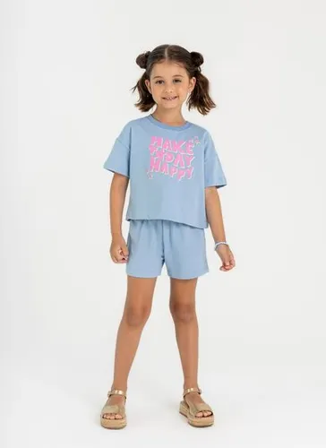 Conjunto Infantil para Menina em Moletinho (Azul) Guloseima