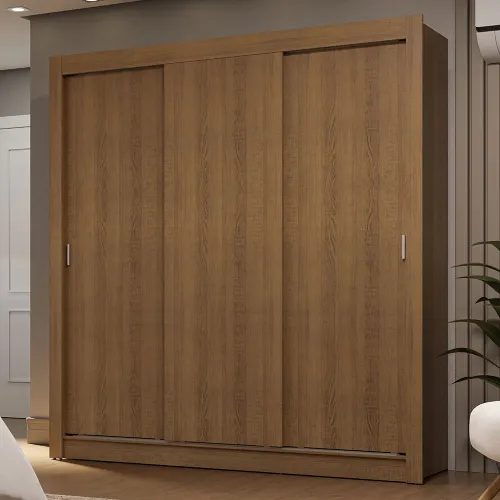 Guarda-Roupa Casal 3 Portas de Correr Rustic Sublime Madesa