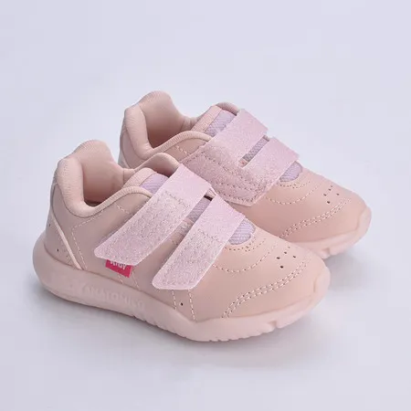 Tênis de Led Infantil Menina Kidy Flex Ligth Nude Fecho Duplo Confortável Antiderrapante Divertido
