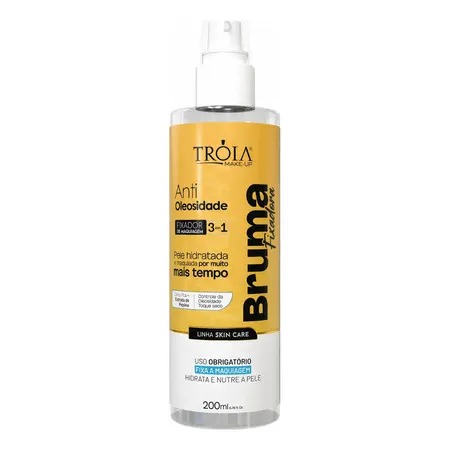 Bruma Fixadora 3 em 1 Antioleosidade 200ml - Fixador de Maquiagem -Tróia Make Up