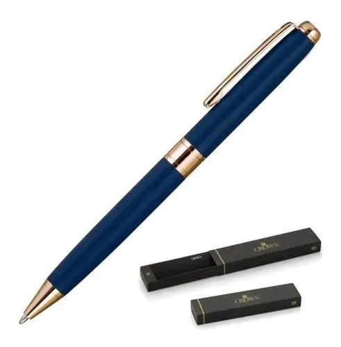 Caneta Crown Esferográfica Treasure Azul e Dourado Yw19966a Cor do exterior Azul-escuro
