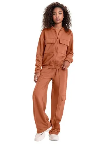 Jaqueta Básica em Moletom Juvenil (Marrom) Gloss